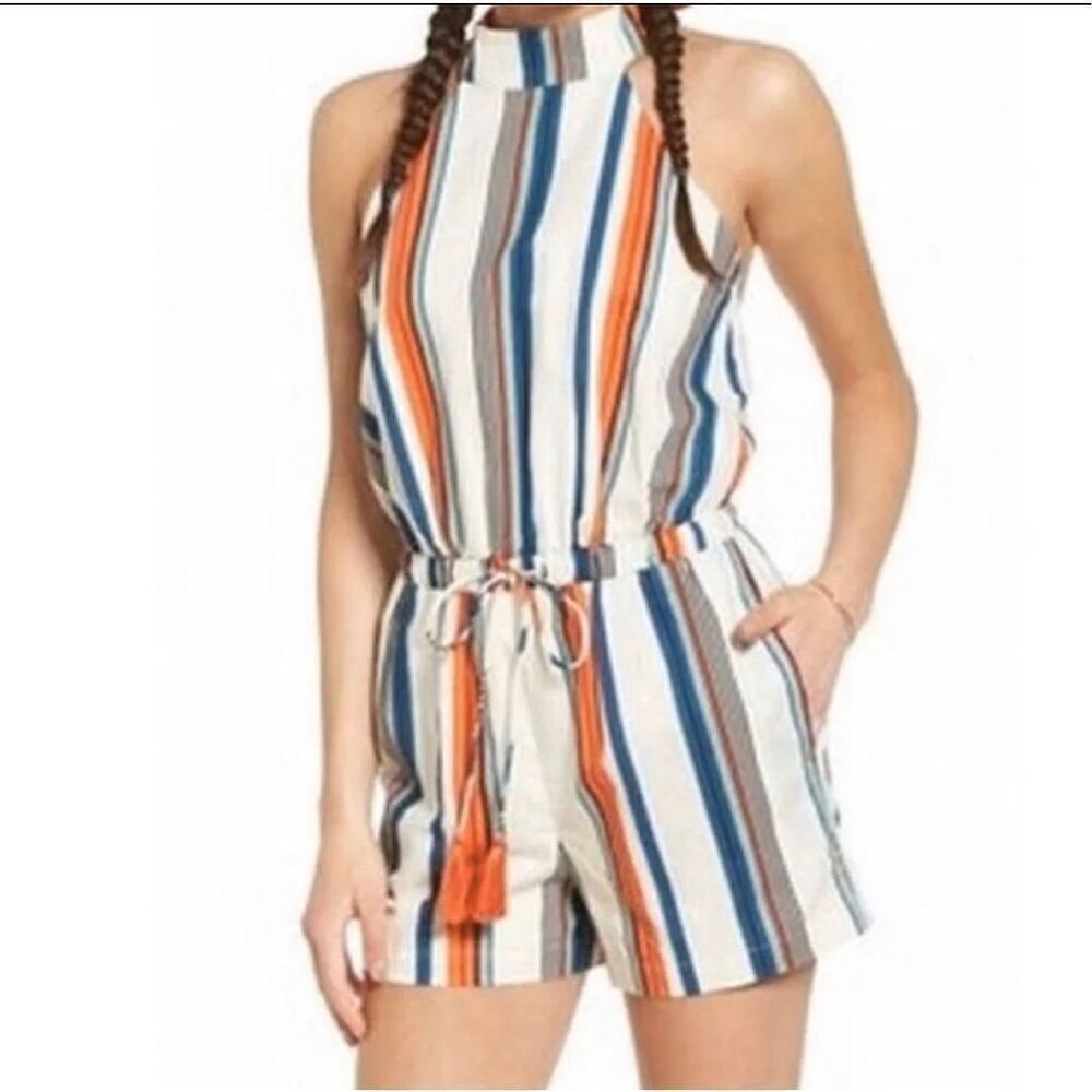 Anthropologie Moon River Striped Romper Size Small